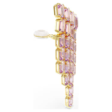 Millenia klipszes fülbevaló, Nyolcszög metszés, Kandeláber, Lila, Aranytónusú bevonattal - Swarovski, 5720837