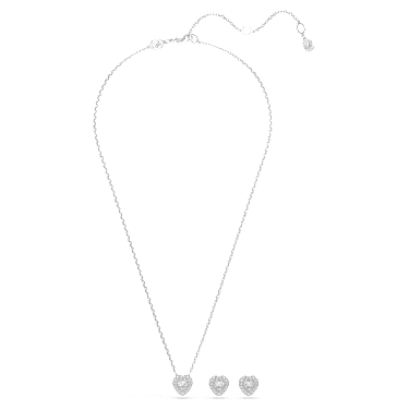 Ariana Grande x Swarovski 세트, 믹스 컷, 하트, 화이트, 로듐 플래팅 - Swarovski, 5720849
