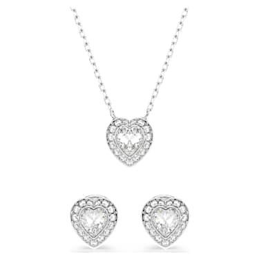 Ariana Grande x Swarovski 세트, 믹스 컷, 하트, 화이트, 로듐 플래팅 - Swarovski, 5720849