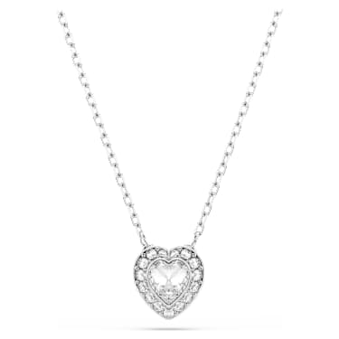 Ariana Grande x Swarovski pendant, Mixed cuts, Heart, White, Rhodium plated - Swarovski, 5720852