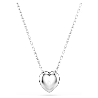 Ariana Grande x Swarovski pendant, Mixed cuts, Heart, White, Rhodium plated - Swarovski, 5720852