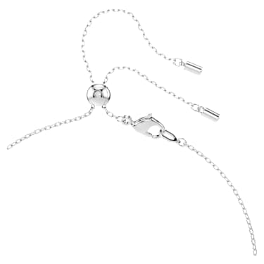 Ariana Grande x Swarovski Y形項鏈, 混合式切割，水晶珍珠, 心形, 白色, 鍍白金色 - Swarovski, 5720855