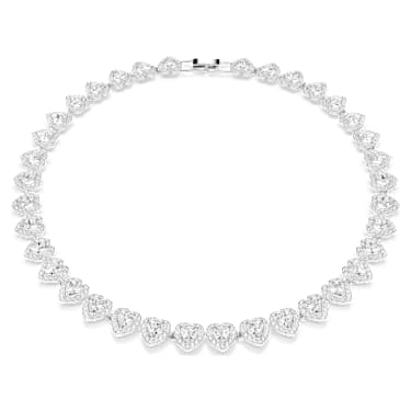 Ariana Grande x Swarovski Tennis 네크리스, 믹스 컷, 하트, 화이트, 로듐 플래팅 - Swarovski, 5720857