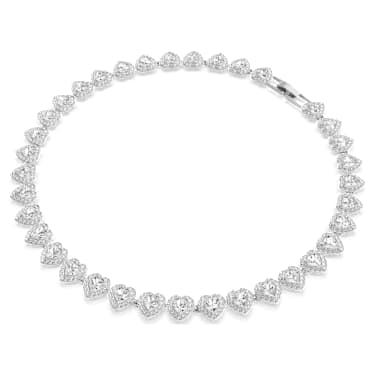 Ariana Grande x Swarovski Tennis 네크리스, 믹스 컷, 하트, 화이트, 로듐 플래팅 - Swarovski, 5720857