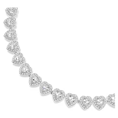 Ariana Grande x Swarovski Tennis 네크리스, 믹스 컷, 하트, 화이트, 로듐 플래팅 - Swarovski, 5720857