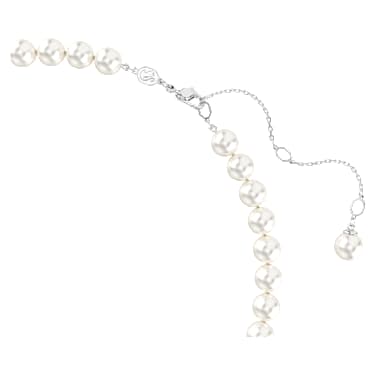 Ariana Grande x Swarovski ketting, Crystal Pearl, Heart-slijpvorm, Hart, Wit, Rodium toplaag - Swarovski, 5720858