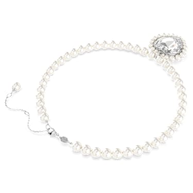 Ariana Grande x Swarovski ketting, Crystal Pearl, Heart-slijpvorm, Hart, Wit, Rodium toplaag - Swarovski, 5720858