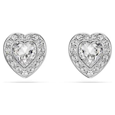 Ariana Grande x Swarovski 스터드 이어링, 믹스 컷, 하트, 화이트, 로듐 플래팅 - Swarovski, 5720859
