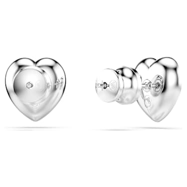 Ariana Grande x Swarovski 스터드 이어링, 믹스 컷, 하트, 화이트, 로듐 플래팅 - Swarovski, 5720859