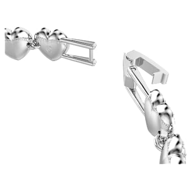 Ariana Grande x Swarovski Tennis bracelet, Mixed cuts, Heart, White, Rhodium plated - Swarovski, 5720860