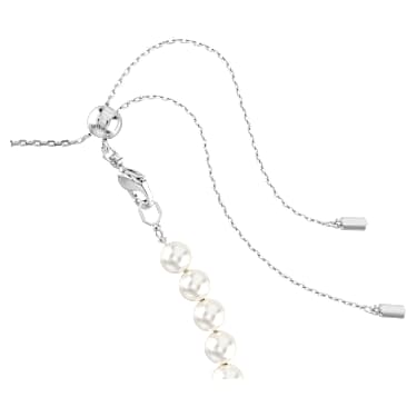 Ovratnica Tennis Ariana Grande x Swarovski, Mešani rezi, Kristalni biser, Srce, Bela, Prevleka iz rodija - Swarovski, 5720861