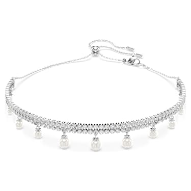 Ariana Grande x Swarovski Halsband, Kristallperle, Rundschliff, Weiß, Rhodiniert - Swarovski, 5720865