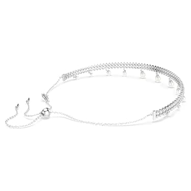 Ariana Grande x Swarovski choker, Crystal pearl, Round cut, White, Rhodium plated - Swarovski, 5720865