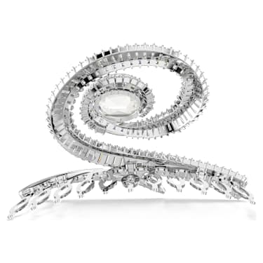 Ariana Grande x Swarovski 髮夾, 水晶珍珠，法國麵包形切割, 白色, 鍍白金色 - Swarovski, 5720867