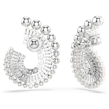 Ariana Grande x Swarovski 드롭 이어링, 크리스털 펄, 믹스 컷, 크리스털 펄, 화이트, 로듐 플래팅 - Swarovski, 5720869