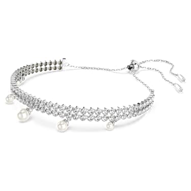 Zapestnica Ariana Grande x Swarovski, Kristalni biser, Okrogli rez, Bela, Prevleka iz rodija - Swarovski, 5720870