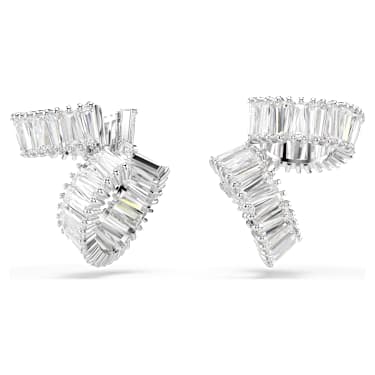 Komplet ušesnih manšet Ariana Grande x Swarovski, Bagetni rez, Beli, Prevleka iz rodija - Swarovski, 5720872