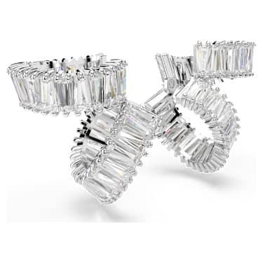 Pendientes ear cuff Ariana Grande x Swarovski, Talla baguette, Blancos, Baño de rodio - Swarovski, 5720872