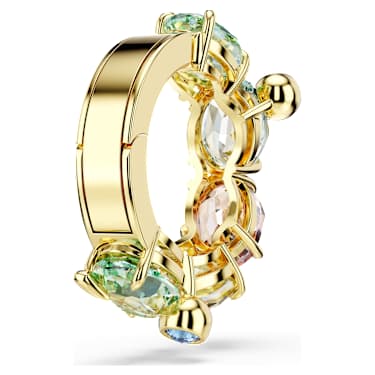 Gema ear cuff, Single, Mixed cuts, Multicoloured, Gold-tone plated - Swarovski, 5720903