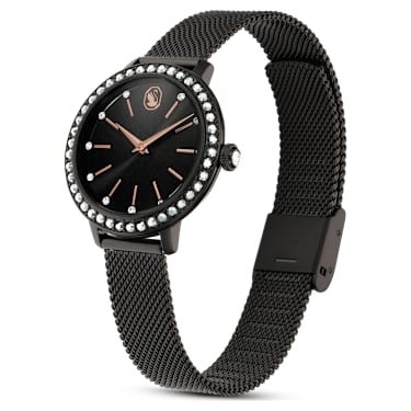 Certa watch, Metal bracelet, Black, Black finish - Swarovski, 5721560
