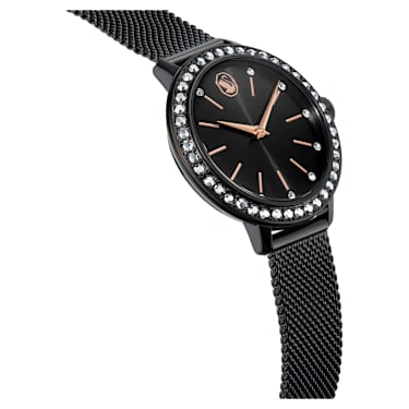 Certa watch, Metal bracelet, Black, Black finish - Swarovski, 5721560