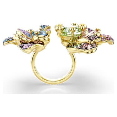 Idyllia リング, ミックスカット, パヴェ, フラワー, マルチカラー, 18Kゴールドコーティング - Swarovski, 5721595