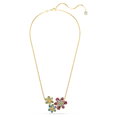 Pendente Idyllia, Taglio misto, Fiore, Multicolore, Placcato color oro - Swarovski, 5721668