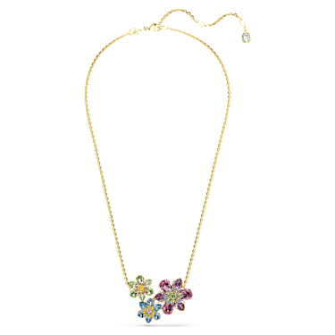 Pendentif Idyllia, Tailles variées, Fleur, Multicolore, Doré à l’or 18 carats (750/1000) - Swarovski, 5721668