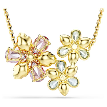 Pendente Idyllia, Taglio misto, Fiore, Multicolore, Placcato color oro - Swarovski, 5721668