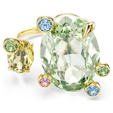 Otevřený prsten Gema, Různé výbrusy, Vícebarevný, Povrchová úprava z 18k zlata - Swarovski, 5721684