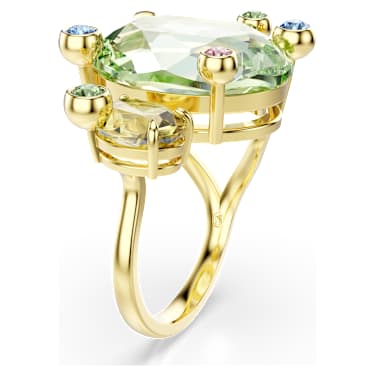 Otevřený prsten Gema, Různé výbrusy, Vícebarevný, Povrchová úprava z 18k zlata - Swarovski, 5721684
