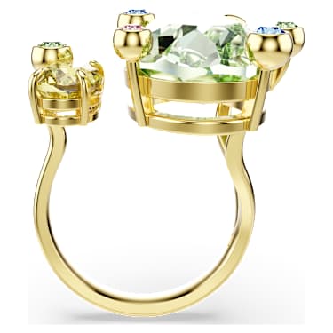 Gema open ring, Mixed cuts, Multicoloured, 18K gold finish - Swarovski, 5721684