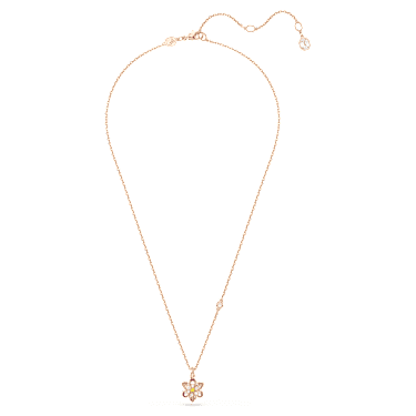 Idyllia 链坠, 混合切割, 花朵, 流光溢彩, 镀玫瑰金色调 - Swarovski, 5722102