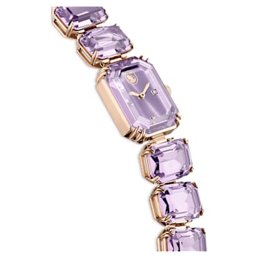 워치, 옥타곤 컷 브레이슬릿, 퍼플, 샴페인 골드 톤 피니시 - Swarovski, 5722364