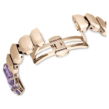 Montre, Bracelet taille octogonale, Violette, Finition champagne doré - Swarovski, 5722364