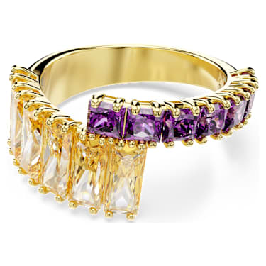 Matrix 戒指, 混合切割, 彩色, 镀金色调 - Swarovski, 5722450