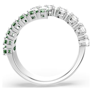 Matrix 戒指, 混合切割, 绿色, 镀铑 - Swarovski, 5722456