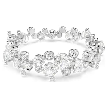 Zapestnica Constella, Mešani rezi, Bela, Prevleka iz rodija - Swarovski, 5722469