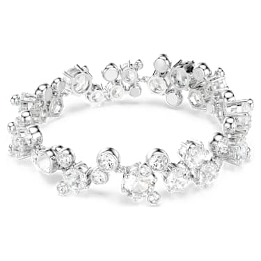 Náramek Constella, Různé výbrusy, Bílá, Pokoveno rhodiem - Swarovski, 5722469
