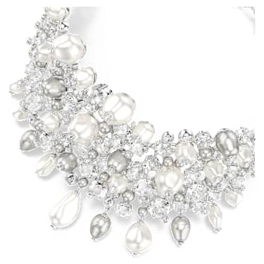 Ras-de-cou Constella, Perle de cristal, Taille ronde, Blanc, Métal rhodié - Swarovski, 5722471