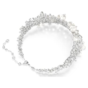 Ras-de-cou Constella, Perle de cristal, Taille ronde, Blanc, Métal rhodié - Swarovski, 5722471