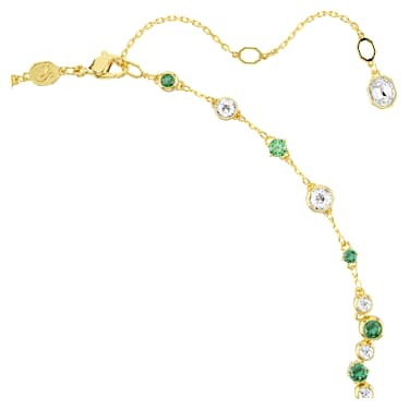 Constella Y necklace, Mixed cuts, Green, Gold-tone plated - Swarovski, 5722474