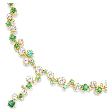 Constella Y necklace, Mixed cuts, Green, Gold-tone plated - Swarovski, 5722474
