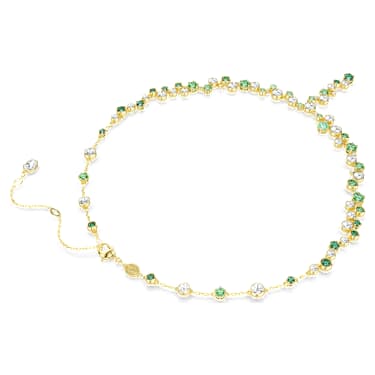 Constella Y necklace, Mixed cuts, Green, Gold-tone plated - Swarovski, 5722474