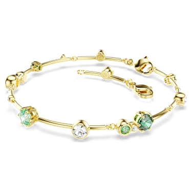 Constella 브레이슬릿, 믹스 컷, 그린, 18K 골드 피니시 - Swarovski, 5722478