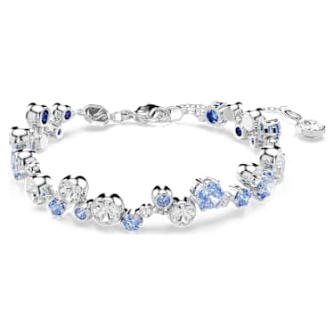 Constella bracelet, Mixed cuts, Blue, Rhodium plated - Swarovski, 5722479