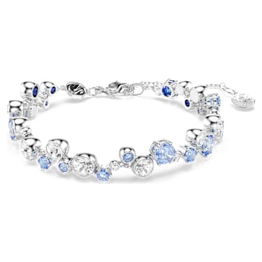 Constella bracelet, Mixed cuts, Blue, Rhodium plated - Swarovski, 5722479