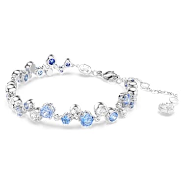 Constella bracelet, Mixed cuts, Blue, Rhodium plated - Swarovski, 5722479