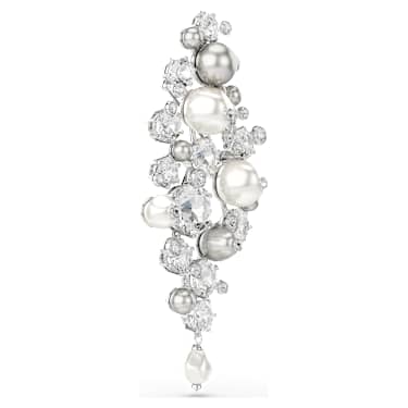 Constella 브로치, 크리스털 펄, 라운드 컷, 화이트, 로듐 플래팅 - Swarovski, 5722516