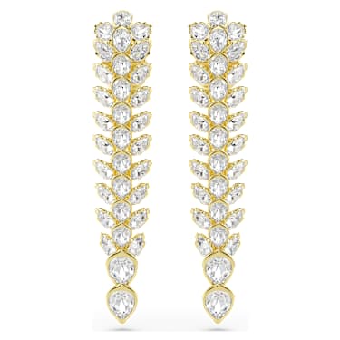 Pendants d'oreilles Idyllia, Tailles variées, Longues, Blanches, Placage de ton or - Swarovski, 5723138